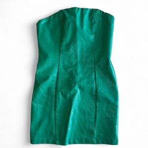 Princess Polly Strapless Emerald Green Faux Leather St. Patrick’s Day Mini Dress